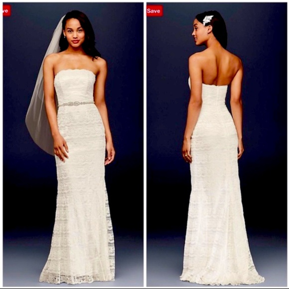 Beautiful Yvory Strapless Wedding Dress Size 6